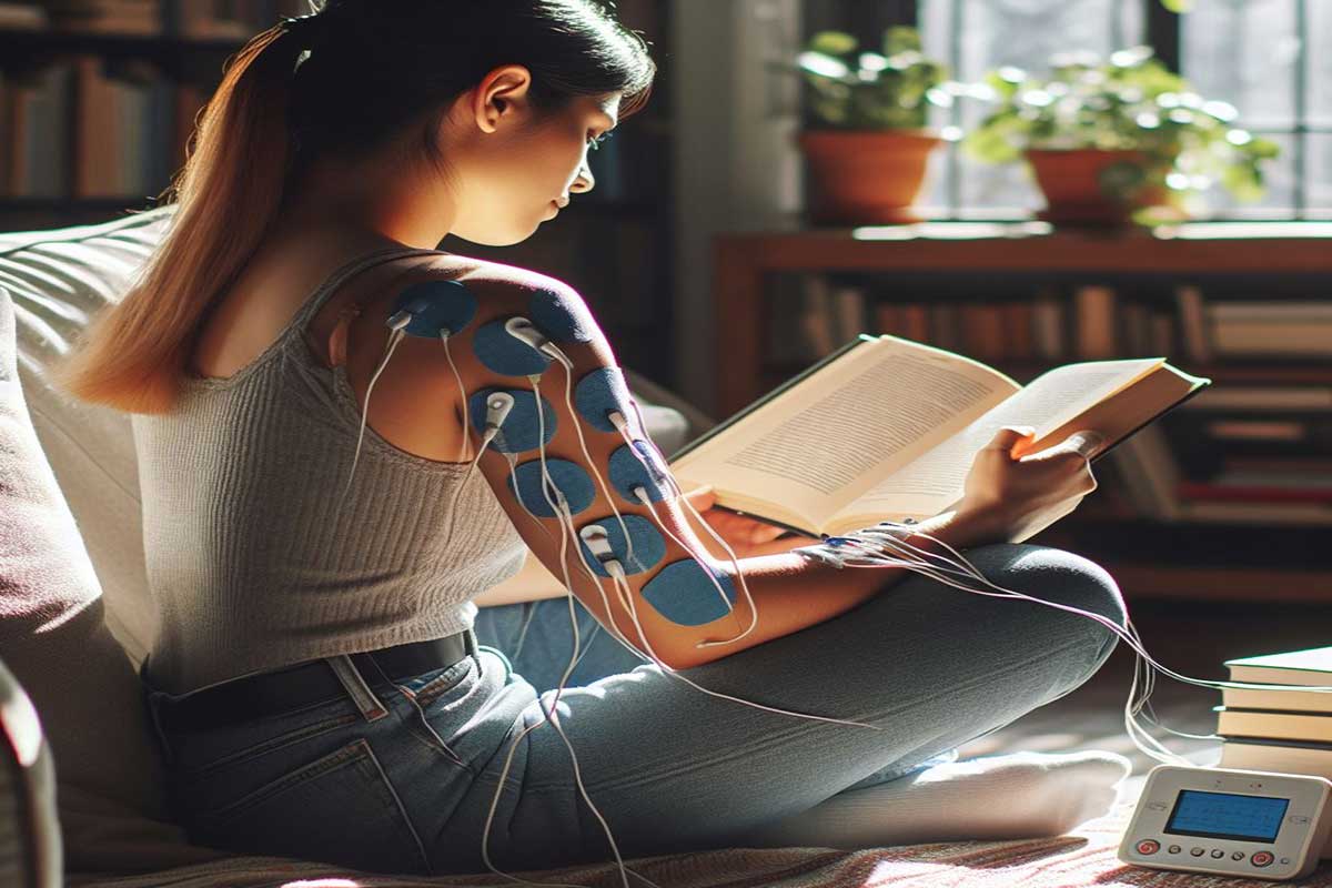 اتصال الکترود به یک خانم در حال خواندن کتاب